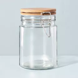 Medium 30oz Glass & Wood Clamp Pantry Canister - Hearth & Hand™ with Magnolia