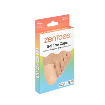 ZenToes Gel Toe Caps - Beige - L - 2pk