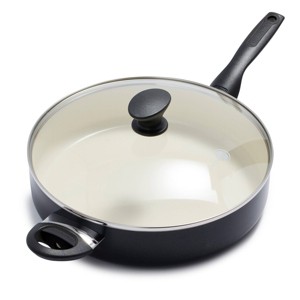 GreenPan Rio 5qt Ceramic Nonstick Covered Saute Pan with Helper Handle Black - 1 of 4