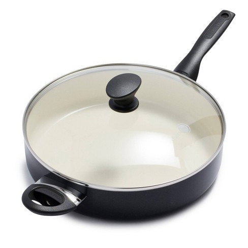 Two handle saute pan deals with lid