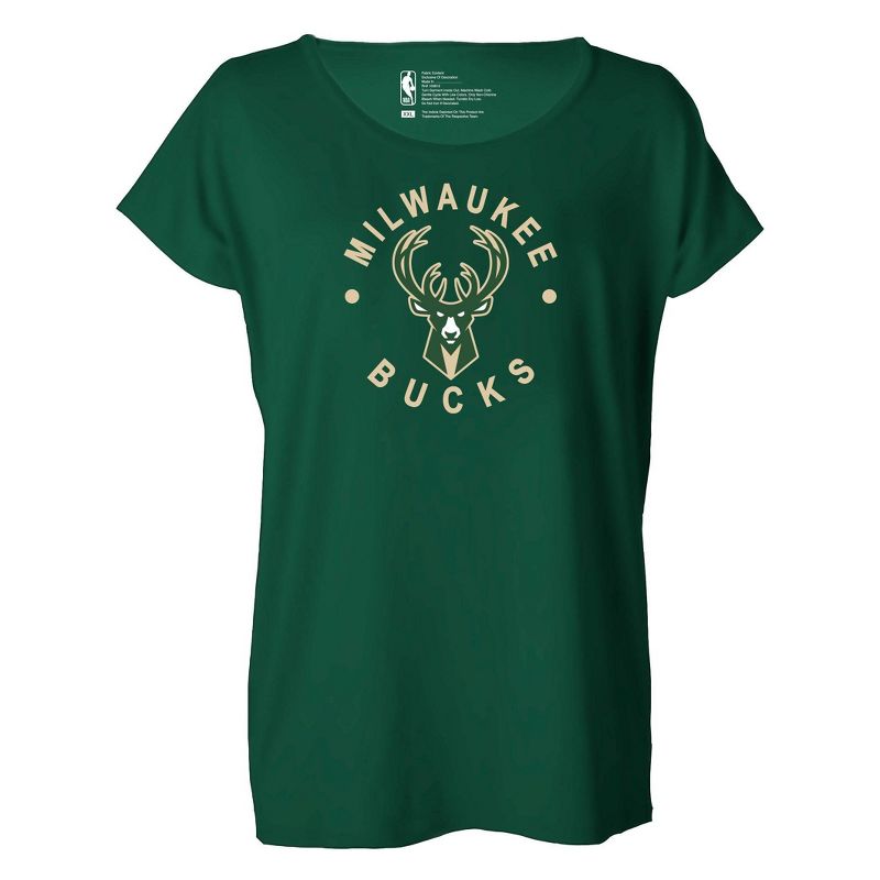 NBA Milwaukee Bucks Women&#39;s Dolman Short Sleeve T-Shirt, 1 of 5