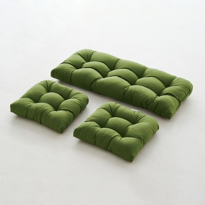 Outdoor Chair Cushions,3 Piece Loveseat Outdoor Cushions Set,Tufted/Wicker Patio Cushion for Patio Furniture All Weather,44"x19"x5"