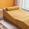 GDFStudio Nira Modern Multi-Functional Foldable Velvet Upholstered Armless Chaise Lounge with 1 Pillow - 3 of 4