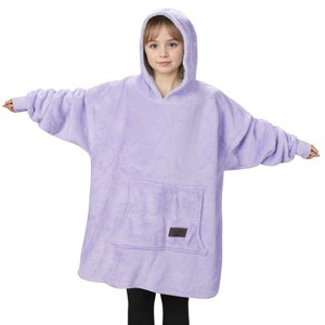 Catalonia Blanket Hoodie Sweatshirt for Kid, Fleece Snuggy Soft Wearable Blanket Pullover 4-12 Years Boy Girl Cozy Warm Gift - 1 of 4