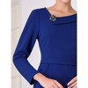 INSPIRE CHIC Women's Asymmetrical Neckline Long Sleeve Wear to Work Sheath Dress - 4 of 4