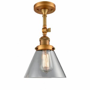 Cone - 1 Light Semi-Flush Mount In Industrial Style-14.5 Inches Tall and 7.75 Inches Wide - 1 of 1
