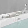Cobbe Waterfall Bathroom Tub Faucet Set with 11.02-Inch Wide Bathtub Spout, Hand Shower and Water Inlet 5 Hole Installation Brushed Nickel - 4 of 4