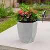 Sunnydaze Indoor/Outdoor Modern Faceted Polyresin Flower Pot Planter - 16" - 4 of 4