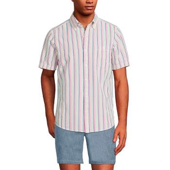Lands' End Men's Traditional Fit Short Sleeve Seersucker Shirt