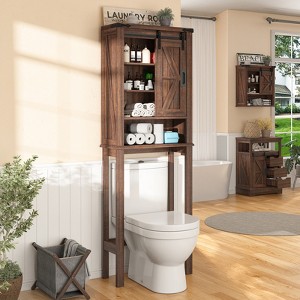 AMERLIFE Farmhouse 68" Tall Bathroom Storage Cabinet - 1 of 4