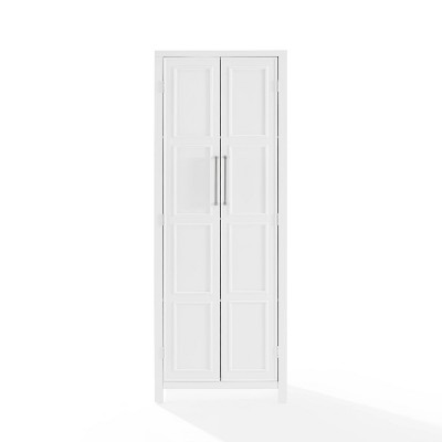White Birch Coastal Storage Cabinet with Adjustable Shelves
