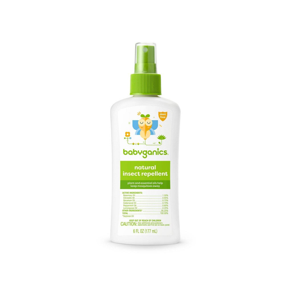 Babyganics 6oz Natural DEET Free Insect Repellent: Pump Spray, Skin Safe, Repels Gnats & Biting Flies