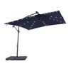 Sonkuki 8.2 x 8.2 Ft. LED Patio Offset Umbrella With Base for Garden, Backyard and Poolside - 2 of 4