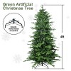 Green Artificial Christmas Tree with PE/PVC Mixed Branches, Warm White LED Lights, Fireproof PVC Material, Hinged Foldable Design with Sturdy Base - 3 of 4