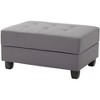 Passion Furniture Nyla Gray Faux Leather Upholstered Storage Ottoman - 2 of 4