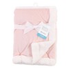 Hudson Baby Unisex Baby Plush Mink and Faux Shearling Blanket, Light Pink White, One Size - 2 of 2