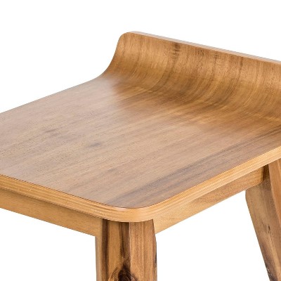 Acacia Wood Backless Counter Stool with Tapered Legs