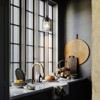 Rennnsan Norrise 8" H 1 - Light Dome Textured Smoke Glass Modern Dimmable Pendant in Black - 4 of 4