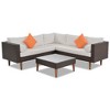 4 PCS Outdoor Wicker Sofa Set, Patio L-shape Sofa Set with Colorful Pillows- ModernLuxe - image 2 of 4