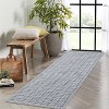 Modern Plaid Runner or Area Rug, Geometric Design, Non-Slip, Low Pile, Washable Soft Accent for Hallway, Kitchen - 2 of 4