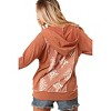 Women's AZTEC VNECK HOODIE - Sugarfox - 2 of 3