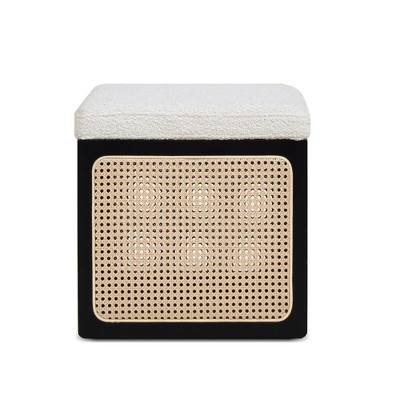 Jennifer Taylor Home Nina 18" Cane Webbing Cube Ottoman