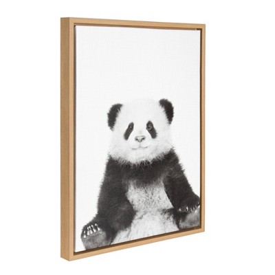 Sylvie Panda Black and White Framed Canvas Art