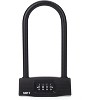 U Bike Lock - Heavy Duty Combination Lock for Motorcycle Wheel, Office Door, Fence & Gate - Resettable, Long Combination U-Lock in Black - Steel/Zinc/ - 2 of 4