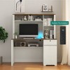 Lyngins Multi-Functional Home Computer Desk with Hutch & Bookshelf, Wood Executive Desk, Home Office Desk with Drawers, 2 AC Outlets, 2 USB Ports - 2 of 4