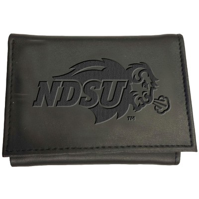Evergreen NCAA North Dakota State Bison Black Leather Trifold Wallet Officially Licensed with Gift Box