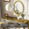 KTMBDW Luxury Makeup Vanity Desk with Oval Mirror, Dressing Table with 3 Drawers for Jewelry Storage,  Makeup Table for Bedroom, Dressing Room - 3 of 4