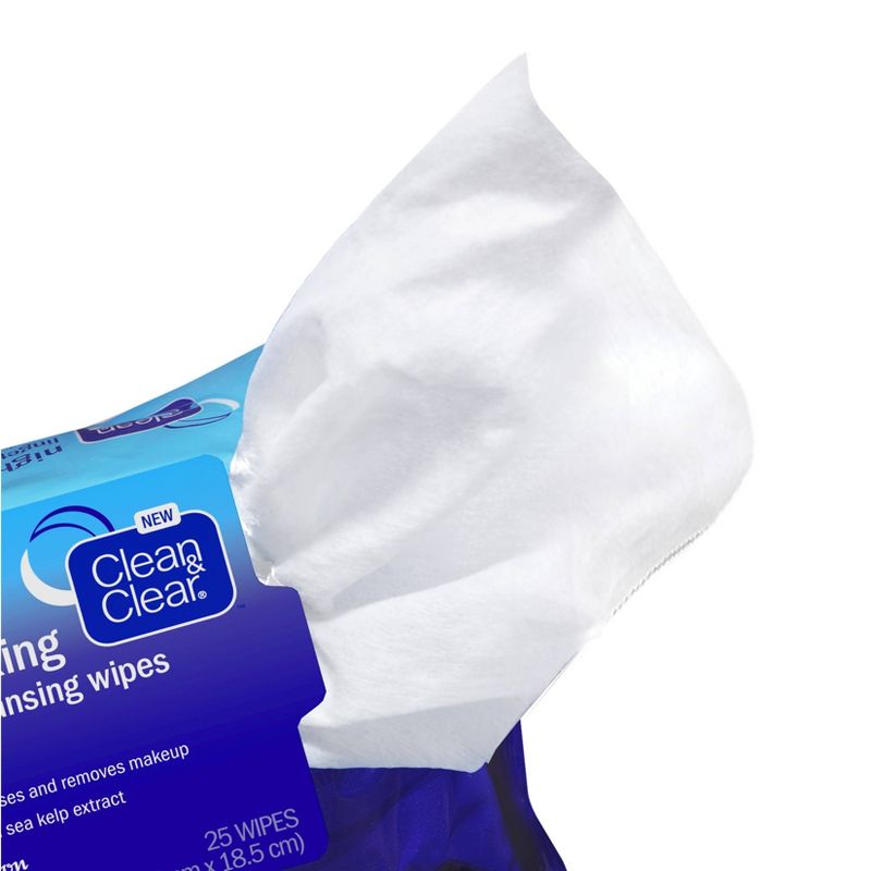Clean & Clear Night Relaxing All-In-One Facial Cleansing Wipes - 25ct, 4 of 9