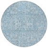 Sky Blue And Denim Blue Floral Washable Indoor Outdoor Area Rug - 4 of 4