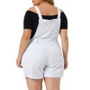 Agnes Orinda Women's Plus Size Adjustable Strap Pocket Roll Hem Denim Overall Jean Shorts - 4 of 4