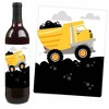 Big Dot of Happiness Dig It - Construction Party Zone - Baby Shower or Birthday Party Decor for Women and Men - Wine Bottle Label Stickers - Set of 4 - 3 of 4