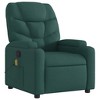 vidaXL Dark Green Fabric Recliner Chair - 6-Point Vibration Massage, Adjustable Backrest & Footrest - 4 of 4