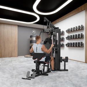 COZONY Multifunctional Home Gym Machine with 150 Lbs Weight Stack, Leg Press, Pulley System & Preacher Curl Pad for Full Body Workout - 1 of 4