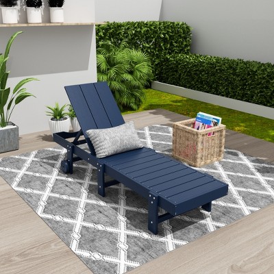 WestinTrends Ashore Modern Poly Reclining Chaise Lounge With Wheels