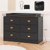 6-Drawer Baby Changing Table Dresser, with Removable Top, Changing Pad & Built-in Power Outlets, Versatile Diaper Changing Station for Bedroom - 2 of 4
