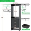 Aheaplus 60'' Closet System with Fabric Drawers, Walk-in Closet Organizer with Hanging Rods and Adjustable Shelves - 3 of 4