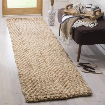 Ivory Elegance 27" Hand-Knotted Jute Runner Rug