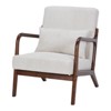 Ridstar Modern Accent Chair and Armchairs with Pillow Upholstered For Living Room-Beige - 2 of 4