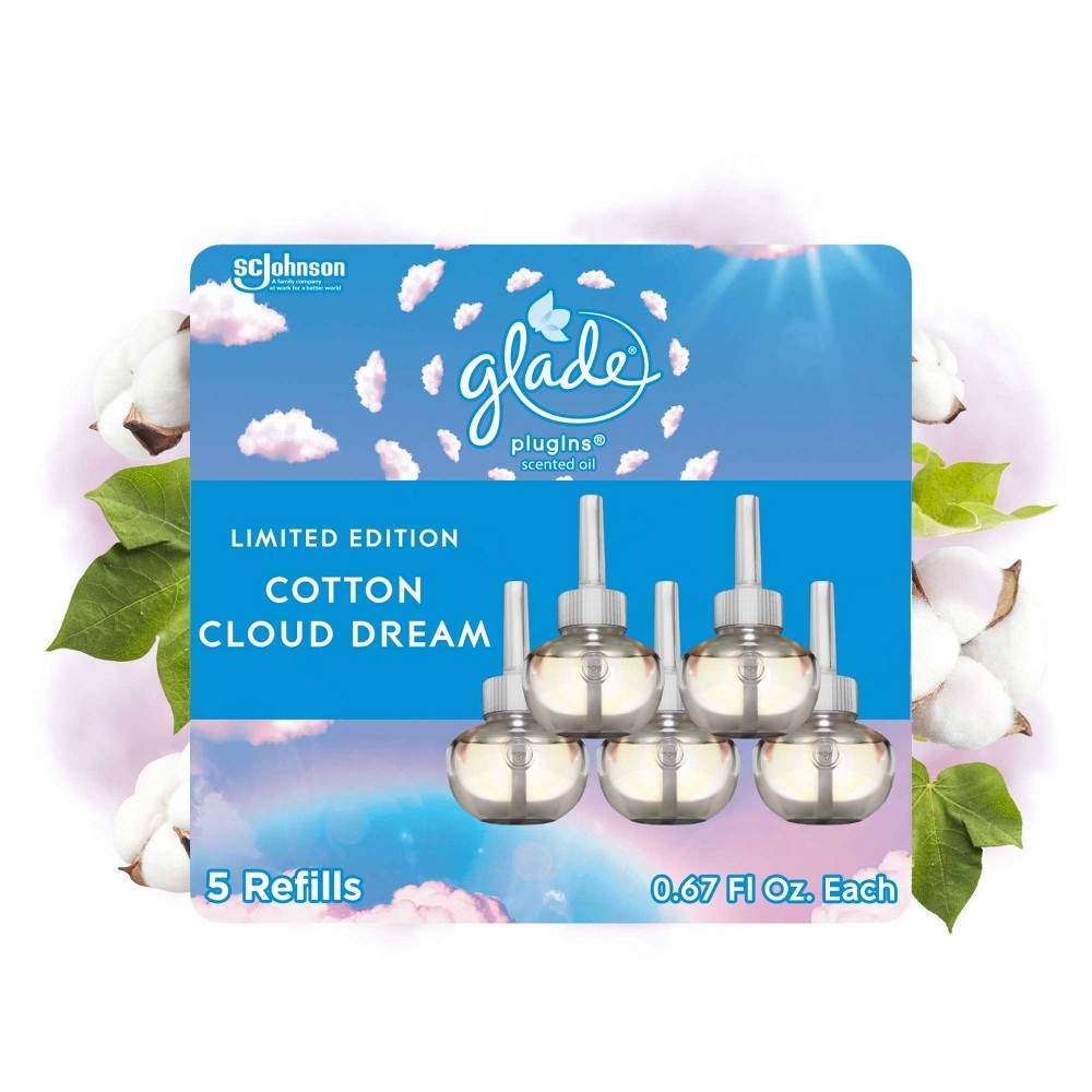 Glade PlugIns Scented Oil Air Freshener Refills - Cotton Cloud Dream - 3.35oz/5ct