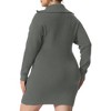 Agnes Orinda Women's Plus Size Knit Long Sleeve Zipper Collar Pullover Mini Sweater Dresses - 4 of 4