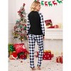 Women's Christmas Pajamas Matching Xmas Classic Printed Plaid Nightgown Sets Loungewear Sleepwear Set - 3 of 4