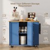 Celebalcony 39.8" W Kitchen Island Cart on Wheels Rolling Portable Dining Room Serving Utility Carts Mobile Movable with Drawers Cabinet - 2 of 4