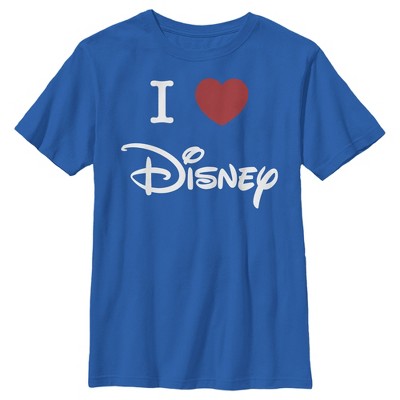 Boy's Disney I Heart Logo T-shirt - Royal Blue - Large : Target