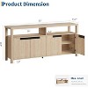 63 Inch Farmhouse TV Stand for TVs up to 70 Inch, Rustic Entertainment Center with 4 Door and Open Shelf, for Living Room, Bedroom - 3 of 4