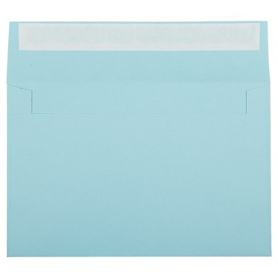 JAM Paper A9 Invitation Envelopes w/Peel & Seal Closure 5 3/4x8 3/4 Baby Blue 526SSDE379L