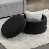 Round Upholstered Ottoman Boucle Foorstool with Storage for Living Room,Bedroom-Tanpinhause - 2 of 4
